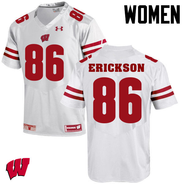 Wisconsin Badgers Women's #86 Alex Erickson NCAA Under Armour Authentic White College Stitched Football Jersey JM40M68EE